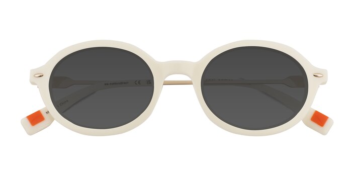 White Adel -  Acetate Sunglasses