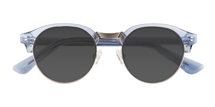 Clear Blue Silver Tommie -  Acetate Sunglasses