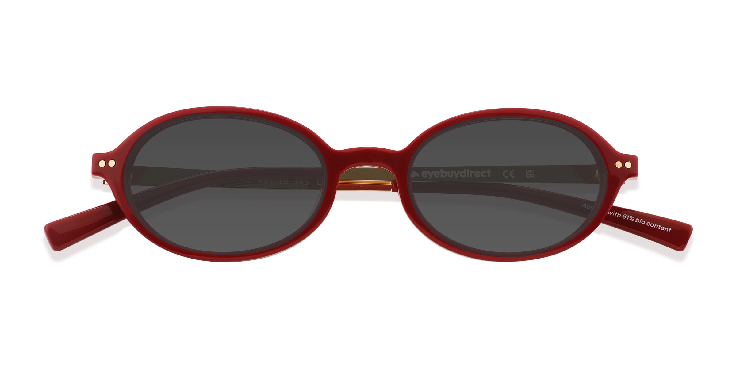 Female s oval Red Acetate,Eco Friendly,Metal Prescription sunglasses - Eyebuydirect s Merrick