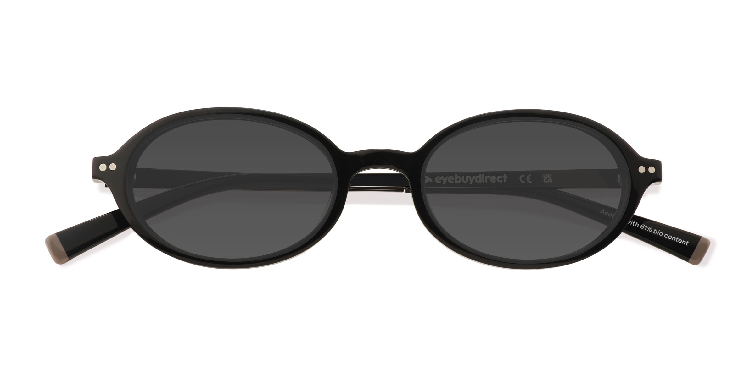 Unisex s oval Black AcetateEco FriendlyMetal Prescription sunglasses - Eyebuydirect s Merrick 73$
