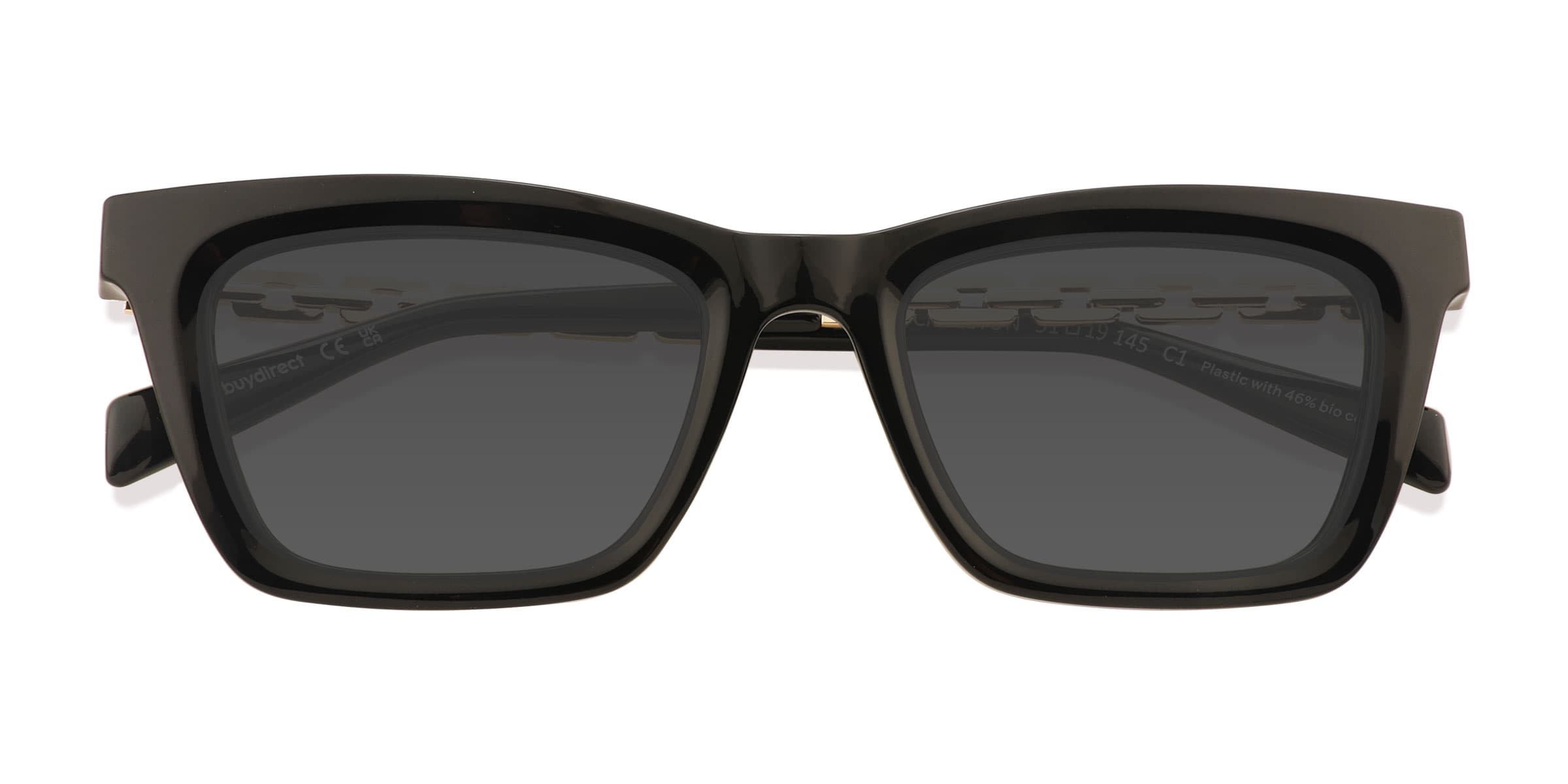 Unisex s rectangle Black Eco FriendlyMetalPlastic Prescription sunglasses - Eyebuydirect s Carleton 56$