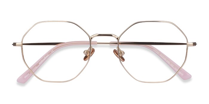 Cecily Geometric Gold Full Rim Eyeglasses | Eyebuydirect