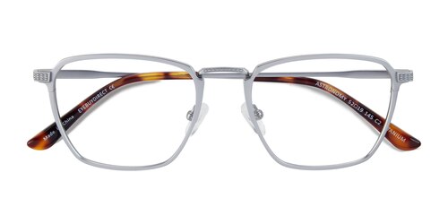 Unisex S Square Matte Silver Titanium Prescription Eyeglasses - Eyebuydirect S Astronomy