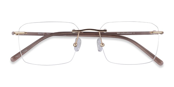 Gold Brown Nate -  Titanium Eyeglasses