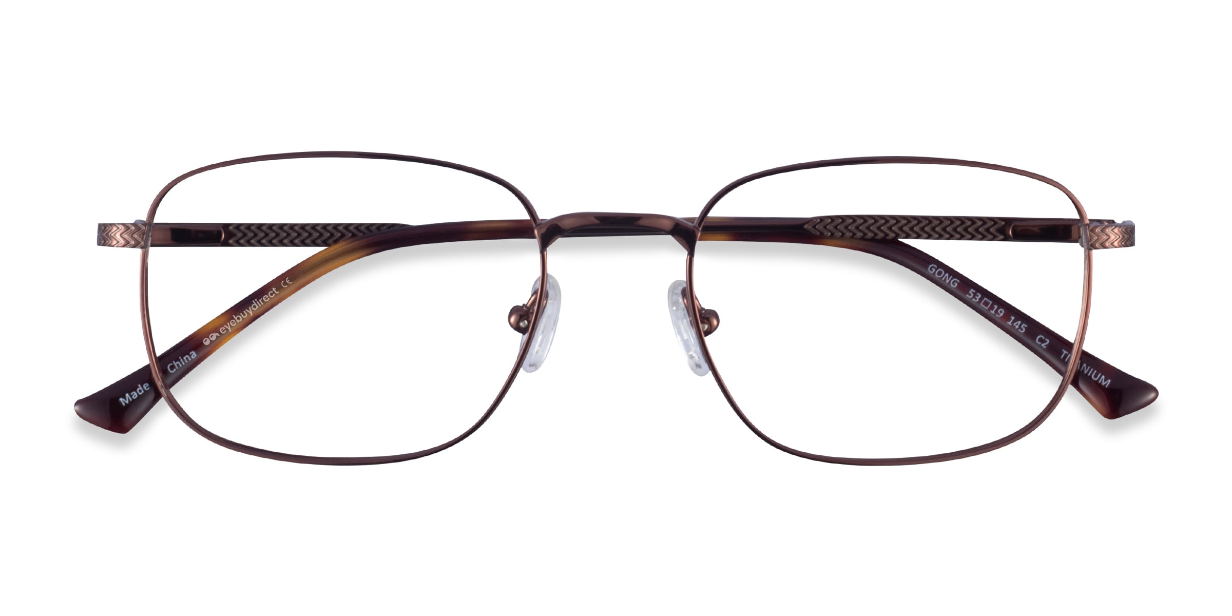 Unisex s rectangle Coffee Titanium Prescription eyeglasses - Eyebuydirect s Gong 139$