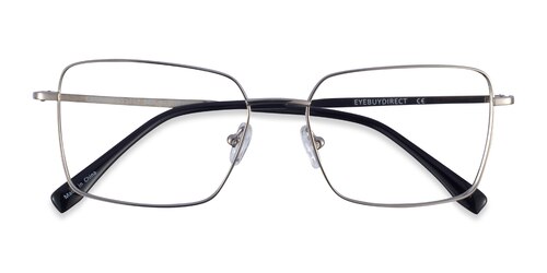 Male S Rectangle Silver Titanium Prescription Eyeglasses - Eyebuydirect S Caspian