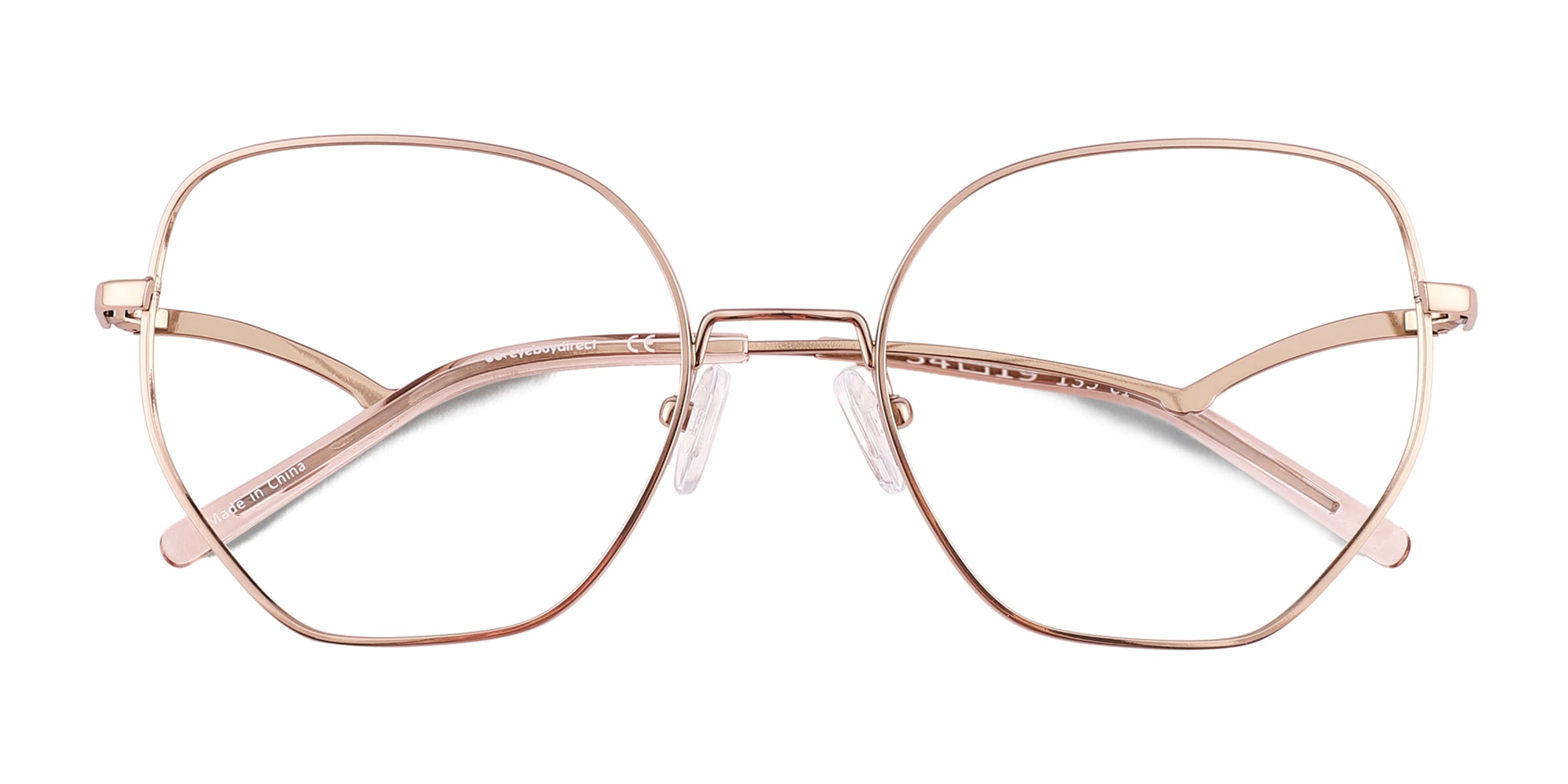 Leo Cat Eye Shiny Rose Gold Glasses for Women | Eyebuydirect