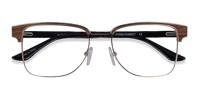 Gold, Black & Light Wood Biome -  Classic Acetate Eyeglasses