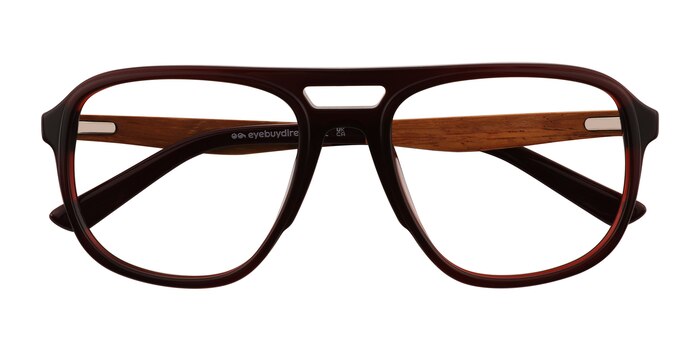 Crystal Dark Red Twig -  Acetate Eyeglasses