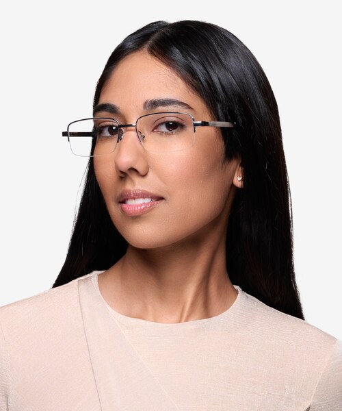 Axis Gunmetal MetalEyeglass Frames for Women from EyeBuyDirect