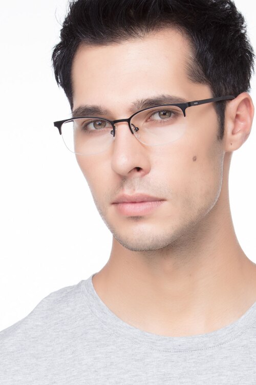 Cornet Black MetalEyeglass Frames for Men from EyeBuyDirect