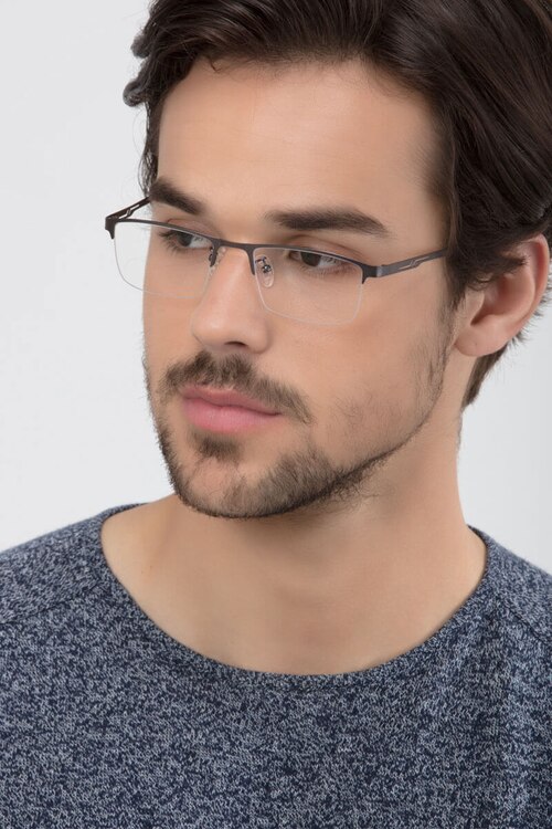 Algorithm Gray MetalEyeglass Frames for Men from EyeBuyDirect
