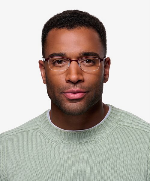 Pearl Rouge MétalMontures de lunettes de vue pour Hommes d'EyeBuyDirect