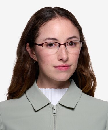 Red Pearl -  Lightweight Metal Eyeglasses