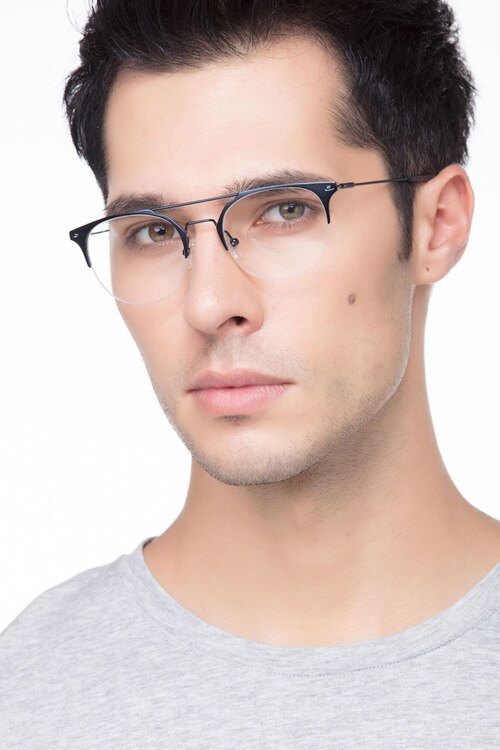 Ascent Navy MetalEyeglass Frames for Men from EyeBuyDirect