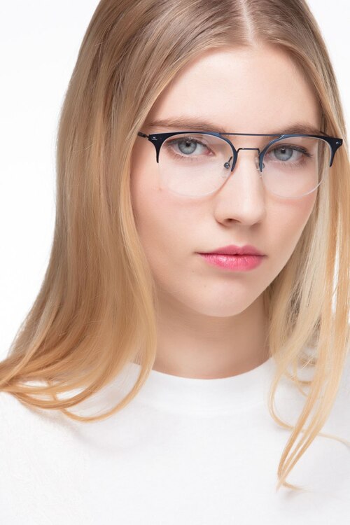 Ascent Navy MetalEyeglass Frames for Women from EyeBuyDirect