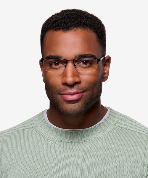 Bowler Gunmetal MétalMontures de lunettes de vue pour Hommes d'EyeBuyDirect