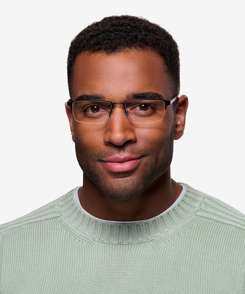 Bowler Gunmetal MetalEyeglass Frames for Men from EyeBuyDirect
