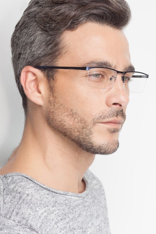 Chute Noir MétalMontures de lunettes de vue pour Hommes d'EyeBuyDirect