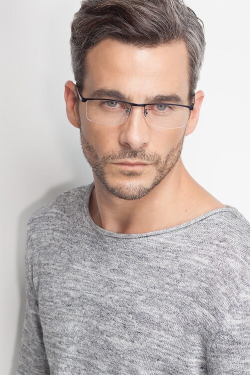 Chute Navy MetalEyeglass Frames for Men from EyeBuyDirect