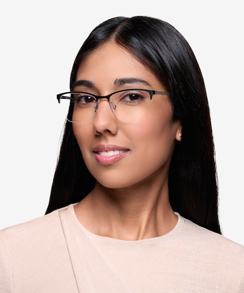 Lille Black MetalEyeglass Frames for Women from EyeBuyDirect