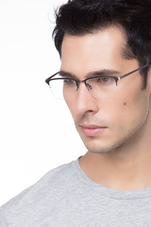 Logic Matte Gray MetalEyeglass Frames for Men from EyeBuyDirect