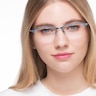 Logic Matte Blue MetalEyeglass Frames for Women from EyeBuyDirect