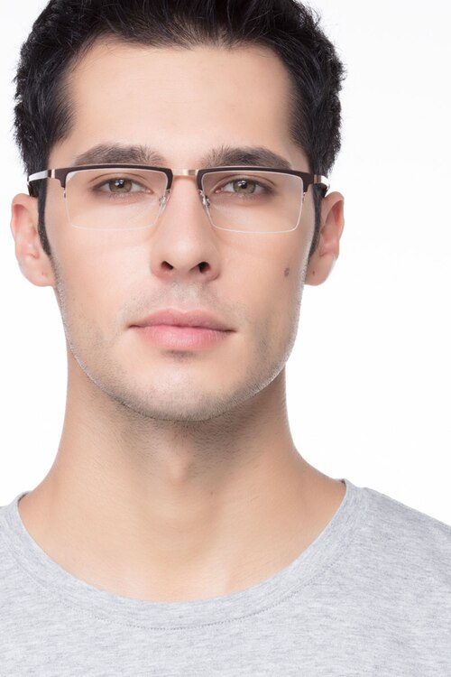 Vector Brun MétalMontures de lunettes de vue pour Hommes d'EyeBuyDirect