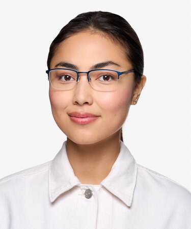 Matte Navy Argil -  Lightweight Metal Eyeglasses