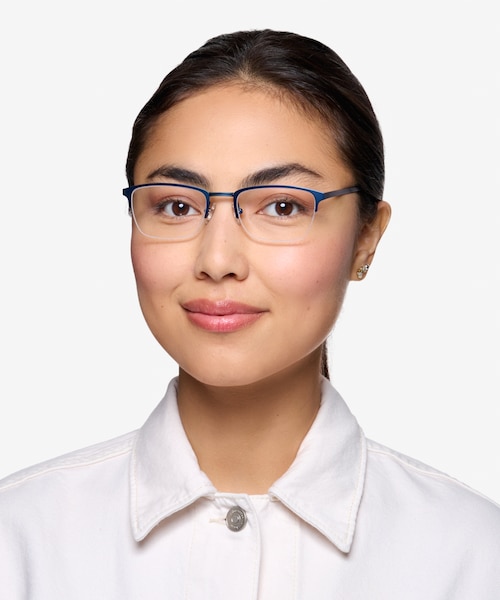 Argil Matte Navy MetalEyeglass Frames for Women from EyeBuyDirect