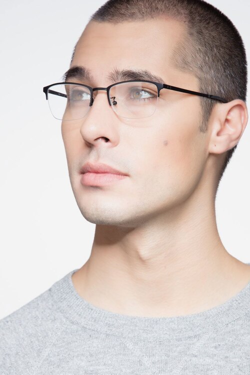 Argil Matte Black MetalEyeglass Frames for Men from EyeBuyDirect