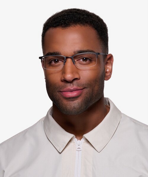 Bezel Dark Charcoal MetalEyeglass Frames for Men from EyeBuyDirect