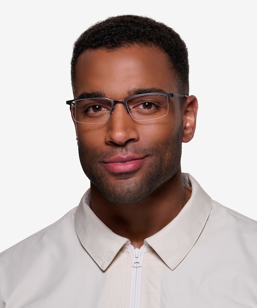 Bezel Dark Charcoal MetalEyeglass Frames for Men from EyeBuyDirect