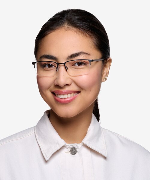 Bezel Dark Charcoal MetalEyeglass Frames for Women from EyeBuyDirect