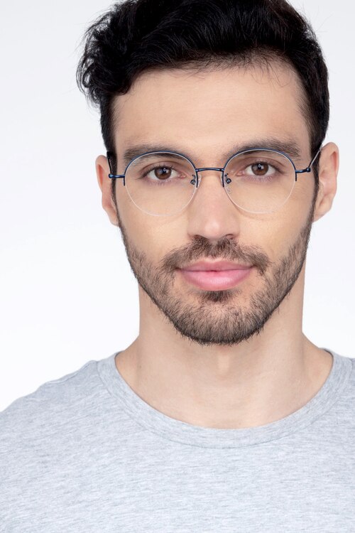 Albee Blue MetalEyeglass Frames for Men from EyeBuyDirect