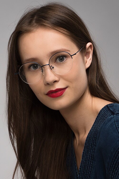 Albee Blue MetalEyeglass Frames for Women from EyeBuyDirect