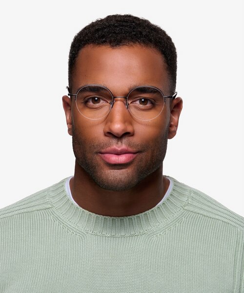 Albee Gunmetal MétalMontures de lunettes de vue pour Hommes d'EyeBuyDirect