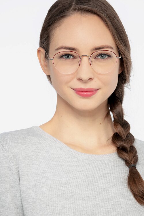 Noblesse Red MetalEyeglass Frames for Women from EyeBuyDirect