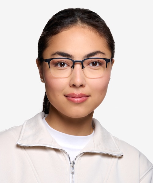 Fathom Blue Black MetalEyeglass Frames for Women from EyeBuyDirect