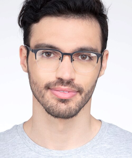 Fathom Gunmetal Black MetalEyeglass Frames for Men from EyeBuyDirect