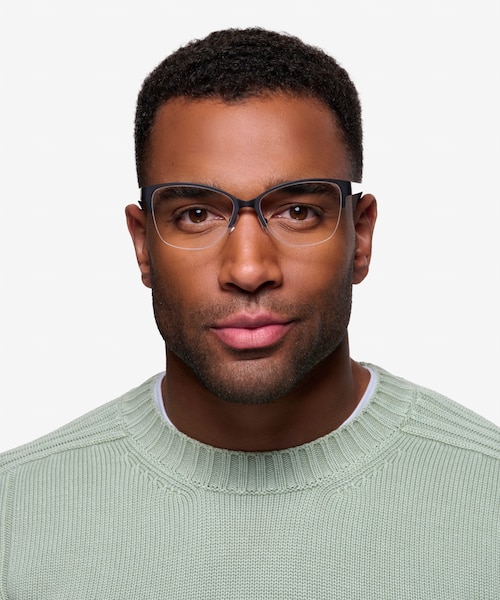 Feline Black Acetate, MetalEyeglass Frames for Men from EyeBuyDirect