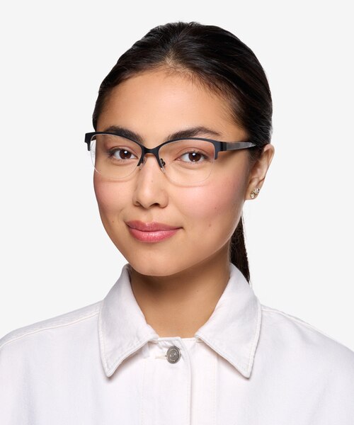 Feline Black Acetate-metalEyeglass Frames for Women from EyeBuyDirect