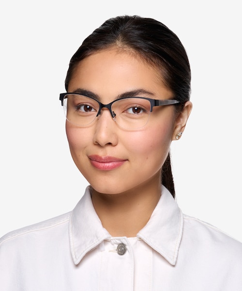 Feline Black Acetate, MetalEyeglass Frames for Women from EyeBuyDirect