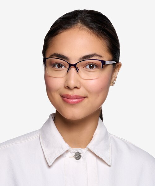 Feline Purple Acetate-metalEyeglass Frames for Women from EyeBuyDirect