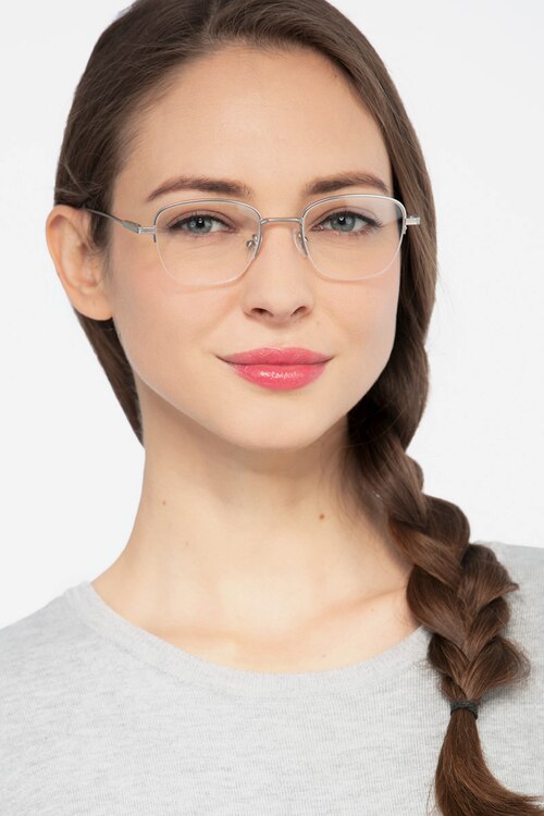 Navigator Silver MetalEyeglass Frames for Women from EyeBuyDirect