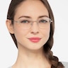 Navigator Silver MetalEyeglass Frames for Women from EyeBuyDirect
