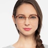 Curie Brown Acetate-metalEyeglass Frames for Women from EyeBuyDirect