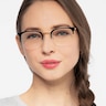 Curie Black Acetate-metalEyeglass Frames for Women from EyeBuyDirect