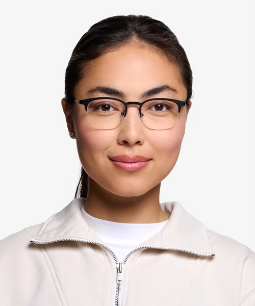 Hemisphere Black MetalEyeglass Frames for Women from EyeBuyDirect