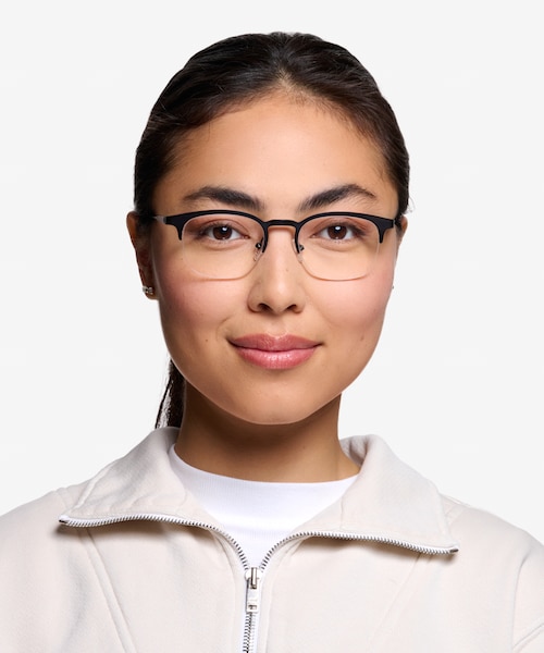 Hemisphere Black MetalEyeglass Frames for Women from EyeBuyDirect